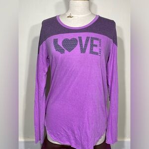 Lake Tahoe Love Women Long sleeve Purple Shirt Size Large Blue 84